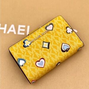 Michael Kors Jet Set Travel MD Bifold Wallet MK Yellow Multi